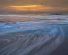 USA, New Jersey, Cape May National Seashore. Ocean wave and beach at sunrise. Art Print